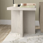 Hudson&Canal Elna 22"W Square Side Table - Alder White-Features easy assembly