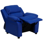 Flash Furniture – Fauteuil en vinyle inclinable pour enfant avec espace de rangement, style contemporain, bleu-Taille du appui-bras avec rangement: 3,25 larg. x 6 prof. x 11 haut. (po)
