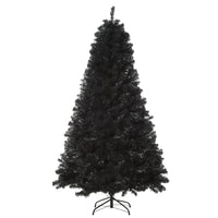 HOMCOM 6' Artificial Christmas Tree with Auto Open - Wide Base - Black-Tall artificial Christmas tree in a realistic spruce tree-style 