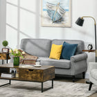 HOMCOM Mid Back Loveseat with Wood Legs - Light Grey-Thick sponge padding all over for excellent sitting experience   