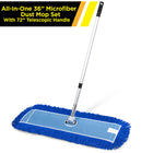 Gritt Commercial All-In-One 36” Microfiber Dust Mop Set with 72" Telescopic Handle-Frame crafted from rust-resistant, black powder-coated metal wire
