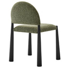 Modway Hayley Upholstered Fabric Dining Side Chair - Black/Leaf-8