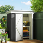 Outsunny 5' x 3' Steel Outdoor Storage Shed-Lean-to design saves space and helps it stay stable by using existing structures
