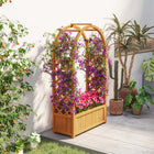 Outsunny - jardinière surélevée en bois avec treillis en arche-Deux trous de drainage améliorent la santé des racines et préviennent l'engorgement
