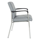 Work Smart - Chaise d'invité en similicuir, châssis chromé, gris charbon-Châssis chromé avec bras radiaux et en polypropylène