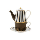 Maxwell & Williams Regency Tea For One with Stainless Steel Infuser - 340 ml - Black-Handwashing Recommended