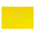 JAM Paper Plastic Envelopes with Button and String Tie Closure, Letter Booklet, 9.75 x 13, Yellow Poly, 12 Pack (218B1YE)-Yellow
