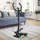 Soozier Mini Stepper with Resistance Bands - Stair Stepper with LCD Monitor for Home Gym-Heavy duty steel construction in black finish, stable and durable   