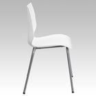 Flash Furniture HERCULES Series Stack Chair with Lumbar Support & Silver Frame - White-Ergonomically Contoured Design