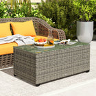 Outsunny - Table basse d’extérieur avec cadre en acier pour jardin, balcon, véranda, gris foncé-Structure en acier galvanisé avec revêtement en poudre pour un noyau solide