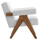Modway Lyra Fabric Armchair - Light Grey Fabric-Dense Foam Padding