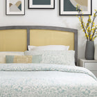 Modway Halcyon Cane Full Headboard - Grey-Woven Cane Rattan
