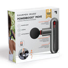 Sharper Image Powerboost Move Portable Percussion Massager-4 Attachments: Ensure The Perfect Massage Every Time With The 4 Included Attachments: Round, Cone, Fork, And Flat.