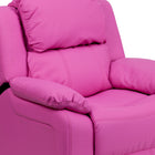 Flash Furniture – Fauteuil en vinyle inclinable pour enfant avec espace de rangement, style contemporain, rose vibrant-Nettoyer les taches avec un chiffon humide
