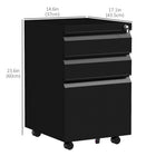 Vinsetto Steel Letter/A4/Legal Filing Cabinet with Lock & Hanging Bar - Black-Adjustable rail in large drawer for A4, legal, and letter-sized files
