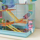 PawHut 18.5" Hamster Cage with Tube System & Exercise Wheel - Light Blue-Colour: Light Blue