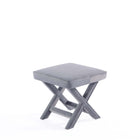 Manhattan Comfort - Abigail banc ottoman capitonné en velours style milieu du siècle 52 cm - gris-Mesure de la hauteur des jambes : 16,33 po