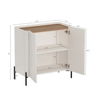 Manhattan Comfort Abbey 31.5" Modern Accent Cabinet - Maple and Off White-Smooth Wooden Rounded Edges Add a Modern Charm and Enhance Safety