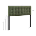 Modway Emily Fabric Upholstered Queen Size Headboard - Foliage-Button Tufting