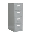 Staples Vertical Legal File Cabinet, 4-Drawer, Grey-Smooth-gliding, fully progressive, ball bearing suspension for smooth operation