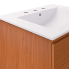 Modway Scenic 24" Wall-Mount Bathroom Vanity - Cherry/White-Assembly Required