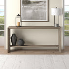 Hudson&Canal Osman 64"W Console Table - Antiqued Grey Oak-Clean with a soft, dry cloth and no harsh chemicals or abrasive cleaning materials