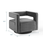 Modway - Booth Performance Velvet Fauteuil pivotant en velours de performance - Gris-Revêtement en velours de performance