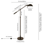 Hudson&Canal Dexter Height Adjustable/Tilting Floor Lamp with Metal Shade - Blackened Bronze/Blackened Bronze-Product Dimensions: 11" L x 35" W x 61" H