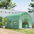 Outsunny - Serre de jardin à pied avec porte enroulable et 6 fenêtres en maille - 6,6 pi x 11 pi x 7 pi - Idéal pour prolonger la saison de croissance des plantes et les protéger du froid  
