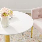 Modway Verne 28" Dining Table - Gold White-White Coating