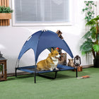 PawHut Portable Dog Cot with Canopy - Blue-Features a lightweight, steel frame making it highly durable 