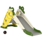 Qaba - Toboggan pliable 3 en 1 pour tout-petits avec panier de basket, thème carotte - jaune-La combinaison toboggan, escaladeur et panier de basket encourage de multiples activités de jeu 