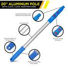 Gritt Commercial Pro Window Washing Cleaning Kit with - 14" Squeegee - 14" Washer - 20" Pole - 3 Pack-Great for heavy-duty window cleaning