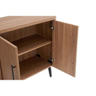 Manhattan Comfort Jodie 31.1" Mid-Century Modern Accent Cabinet - Maple-Features Sophisticated Black Metal Handles
