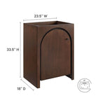 Modway Appia 24" Bathroom Vanity Cabinet - Walnut-Plumbing Cut-Out
