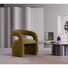Manhattan Comfort - Chaise de salle à manger Corvette 28,7 po style milieu du siècle moderne, revêtement en velours - Vert olive-Cadre en bois de pin séché au four avec assemblages à tourillons et coins renforcés