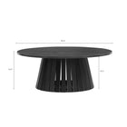 Manhattan Comfort - Table basse moderne Layla 90 cm - Noir-Base conique à lattes unique offrant stabilité et touche de modernité