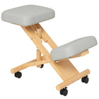 HOMCOM Ergonomic Kneeling Posture Chair for Home Office - Cream White-Encourages an upright spine for natural posture, relieving strain on your back