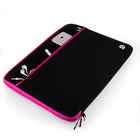 Vangoddy Neoprene 17" Laptop Protective Sleeve Case with Extra Pocket - Black/Pink-External Dimension 17 x 12.5 x 1.5 inches