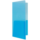 JAM Paper - Mini dossiers en plastique robuste à deux pochettes - 4 1/4 x 9 1/8 - bleu - 6/paquet-Dossiers mémo en plastique durable | Couleur bleue