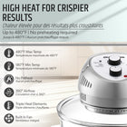 Granitestone Big Boss 16 qt Extra Large Glass Air Fryer with 3 Cooking Sections and Stainless Steel Racks - Silver-Teflon-free & made without forever chemicals: 100% teflon free and made without forever chemicals so you can cook with confidence without harmful nonstick coatings