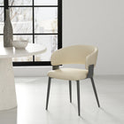 Manhattan Comfort Luce 22" Modern Textured Leatherette Upholstered Dining Chair - Sand-Upholstered in Luxurious Textured Leatherette with Fine Stitching