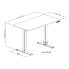 Uplite Mobile Electric Height Adjustable Standing Desk - White-All steel construction and a thick leg support system hold weights up to 154 lbs / 70kg