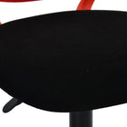 Chaise de Bureau Pivotante en Tissu Noir et Rouge Homy Casa-Tissu Côtelé Texturé : Siège doux et confortable apportant une touche chic et élégante