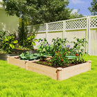 Outsunny - Bac de jardin surélevé en bois-Fond ouvert favorise la croissance des racines, prévient la stagnation de l’eau 