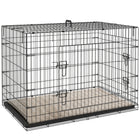 PawHut - Cage pour chien 41 po, cage pliante en métal avec 2 portes, plateau, coussin-Portes avant et latérales pour un accès facile, avec des loquets latéraux pour les maintenir en sécurité à l'intérieur si nécessaire 