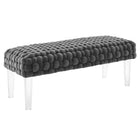 Modway Prologue Woven Performance Velvet Ottoman - Grey-Velvet Ottoman