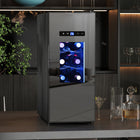 HOMCOM Beverage and Wine Fridge with Glass Door - 12 Bottle Capacity-Triple-tier glass door with insulation foaming maintains steady temperatures, and is UV-resistant