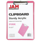 JAM Paper - Presse-papiers en plastique avec pince métallique discrète - format lettre (9 x 12 -5) - rose fuchsia-Format : Lettre (23 x 31,8 cm) | Facile à empiler et à ranger. Se glisse dans la plupart des sacs, sacs à dos et mallettes.