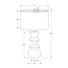 Monarch Specialties 26" H Contemporary Table Lamp - Cream Ceramic / Ivory / Cream Shade-Illuminate a room with the adjustable 3-way switch that houses up to a 100W tri-bulb (not included) to brighten or dim the lighting to create the perfect ambiance